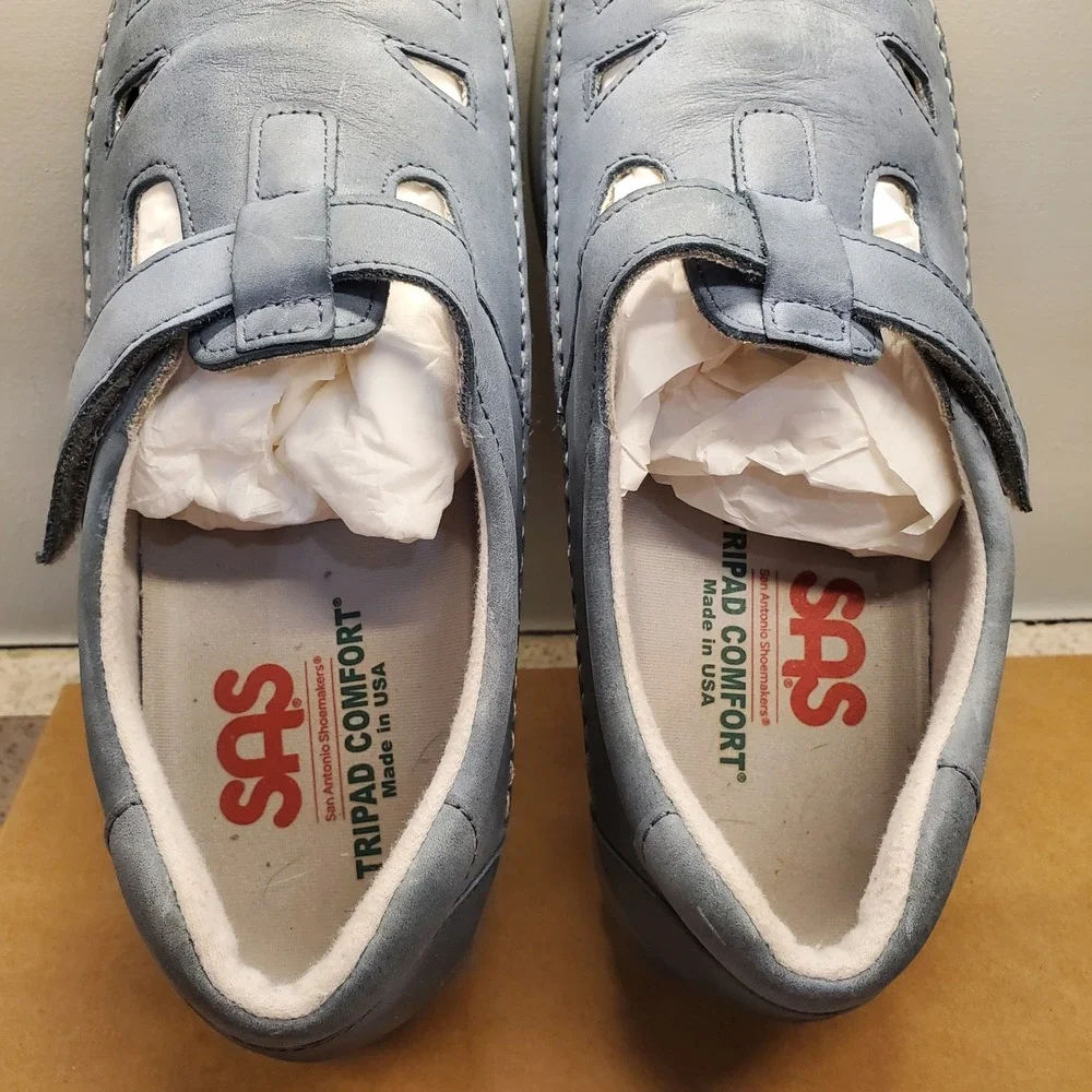 SAS Tripad‎ Comfort Blue Roamer Mary Jane T-Strap Shoes Womens 8.5 W Made in USA